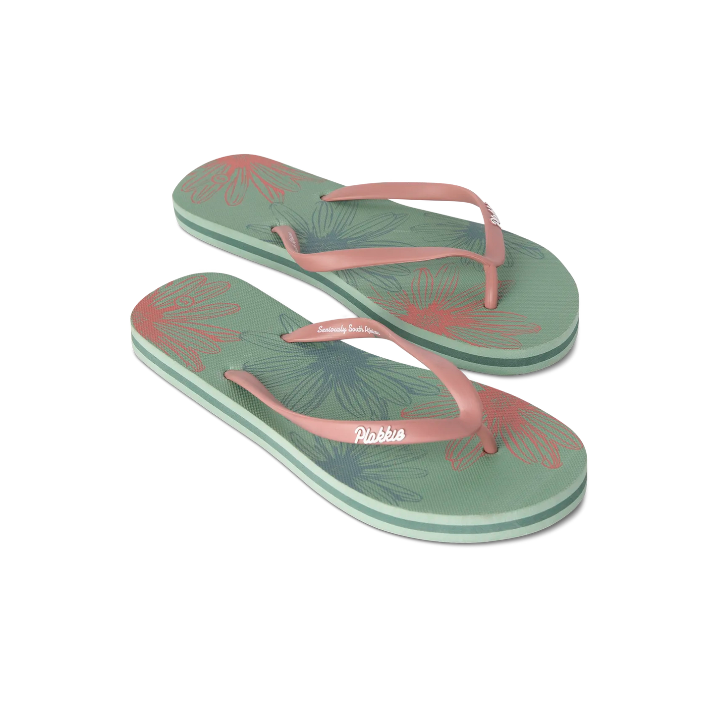 Plakkie Women's Victoria (Green and Dusty Pink)